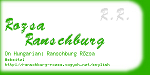 rozsa ranschburg business card